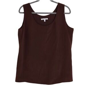 ST JOHN Brown Sleeveless Tank Top Womens Size Medium Shell Brown